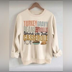 SHEIN Cream Thanksgiving Graphic Sweater